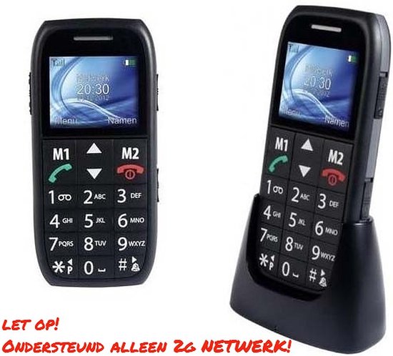 VERPAKKINGSSCHADE - Fysic - Senioren Mobiele Telefoon - GSM - Grote Toetsen + Oplaadstation - Big Button