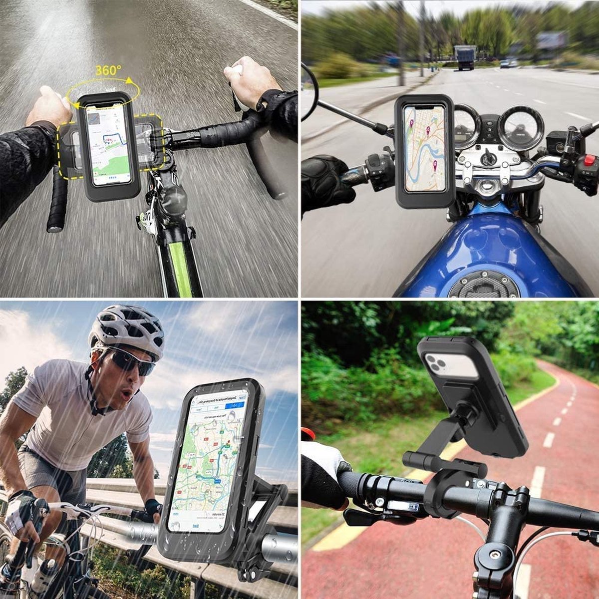 CHLIN® Premium Support Téléphone Vélo Étanche - Pour 4 à 7 pouces -  Anti-Choc Bas 