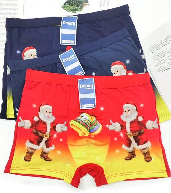 Boxer de Noël cadeau de Noël sous-vêtements pour hommes caleçons pour hommes bleu taille M