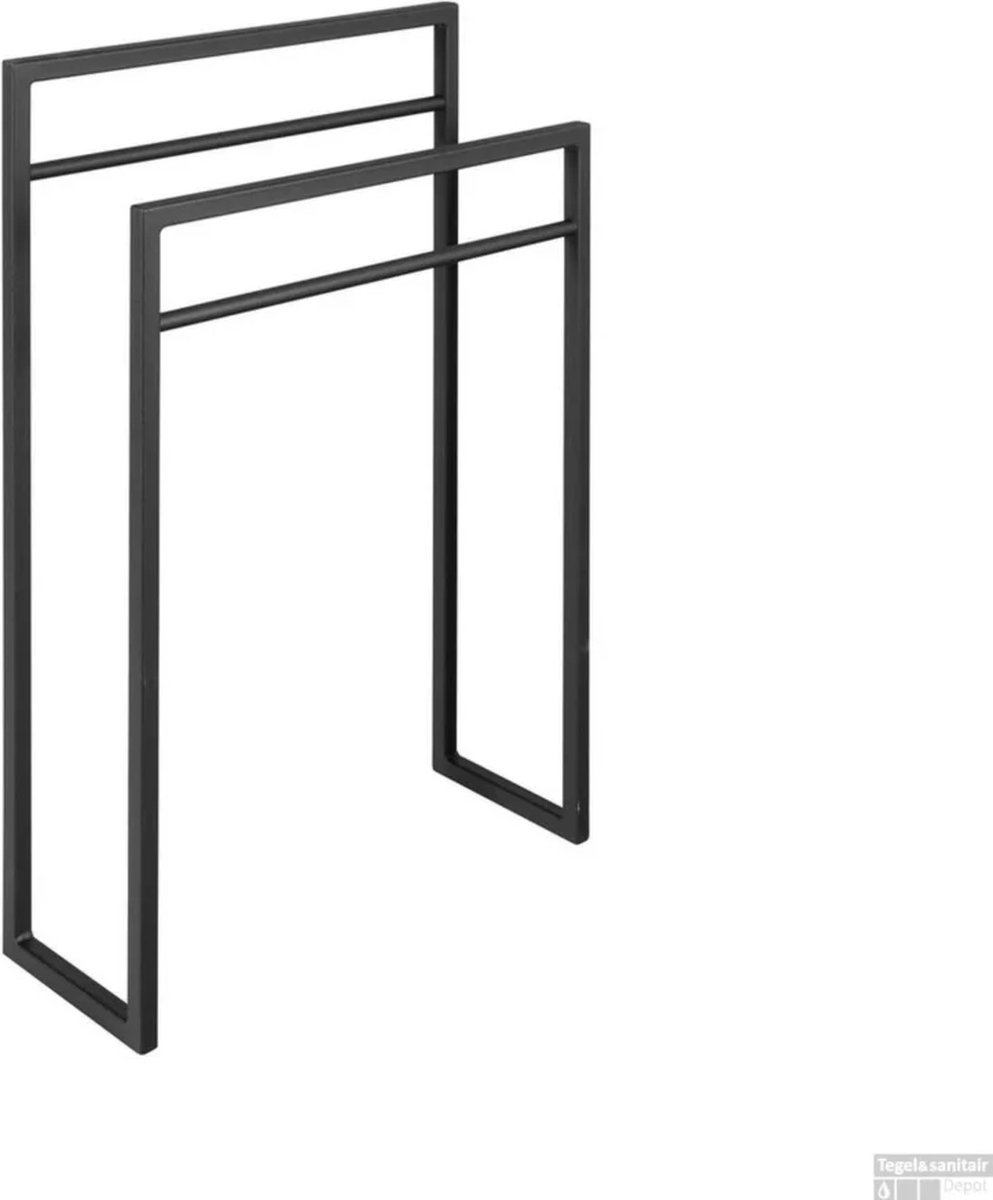 SaniDreams Binc - Handdoekenrek - 55x20x70cm - Zwart - Industrieel rek - Badkamer kledingrek