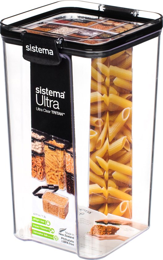 Boîte de rangement Sistema Tritan Ultra Square - Incassable - 1,3 L
