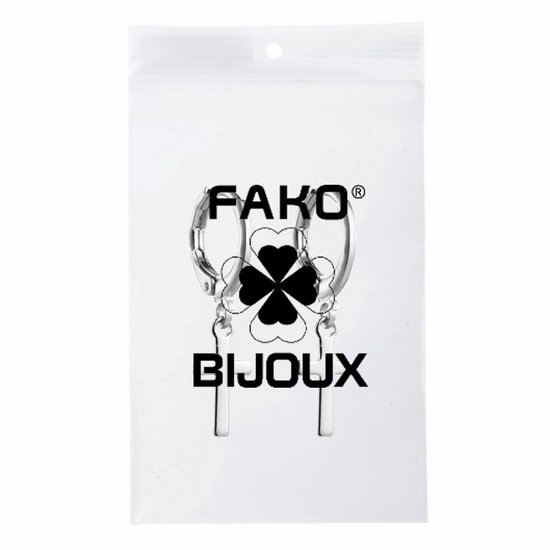 Fako Bijoux® - Minimalistische Oorbellen - Kruisje Mini - Ring Oorbellen - Zilverkleurig - Fako Bijoux®