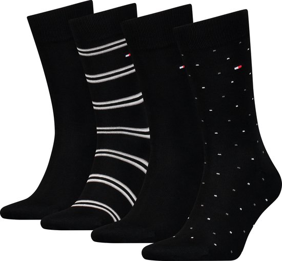 Tommy Hilfiger giftbox 4P sokken tin stripe dot