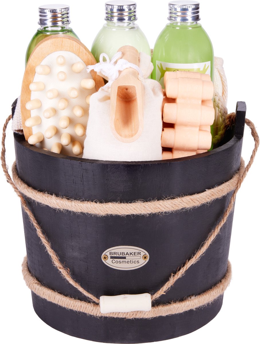Goedkoopste BRUBAKER Cosmetics Wellness-badset - Aloë Vera - 9-delige Cadeauset met Verzorgings- en Massagebenodigdheden in een Decoratief Bad