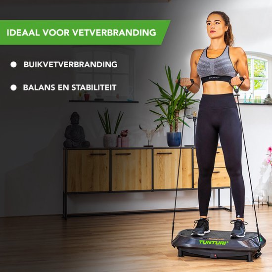 Tunturi Cardio Fit V20 Trilplaat - Incl. Fitnesstoel - Vibration plate - 30 Snelheden - 3 programma's - Vibratie en oscillatie - incl. gratis fitness app