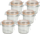 Urban Living Voorraadpot/bewaarpot - 10x - 200 ml - glas - met beugelsluiting - D8 x H8 cm