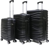 Traveleo Kofferset Zwart - ABS04 - Cijferslot - Lichtgewicht - Reiskoffer - Travel Luggage