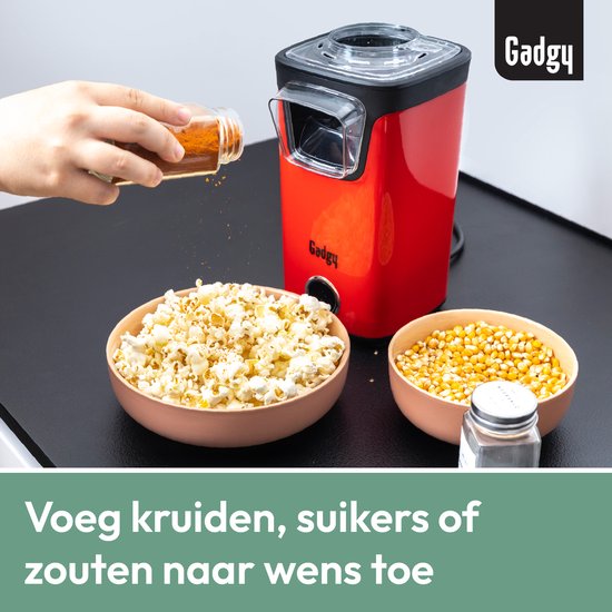 Gadgy Popcorn Machine - Hetelucht Popcornmaker - 1100 watt - met Maatschep - Popcornmakers kinderfeestje — afbeelding 5