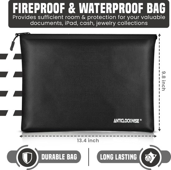 3 Stuks Vuurvaste Waterdichte Kluisjes - Veilige Tas Voor Batterijen, Documenten, Geld En Sieraden