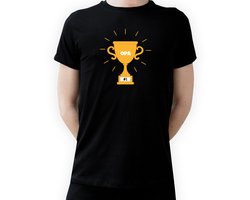 T-shirt Troffee #1 juf|De beste juf|Fotofabriek T-shirt Troffee #1|Zwart T-shirt maat L| T-shirt met print (L)(Unisex)