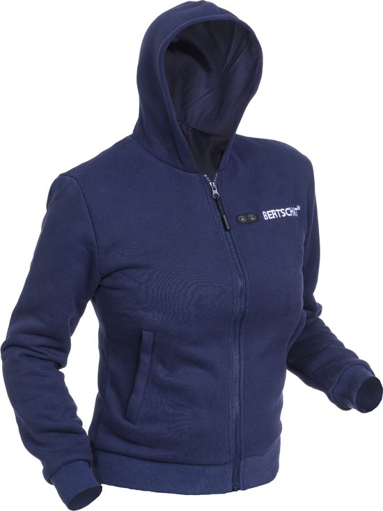 Verwarmde Hoodie - Vrouwen | Verwarmd Vest | Dual Heating | Marineblauw | Incl. twee powerbanks | L