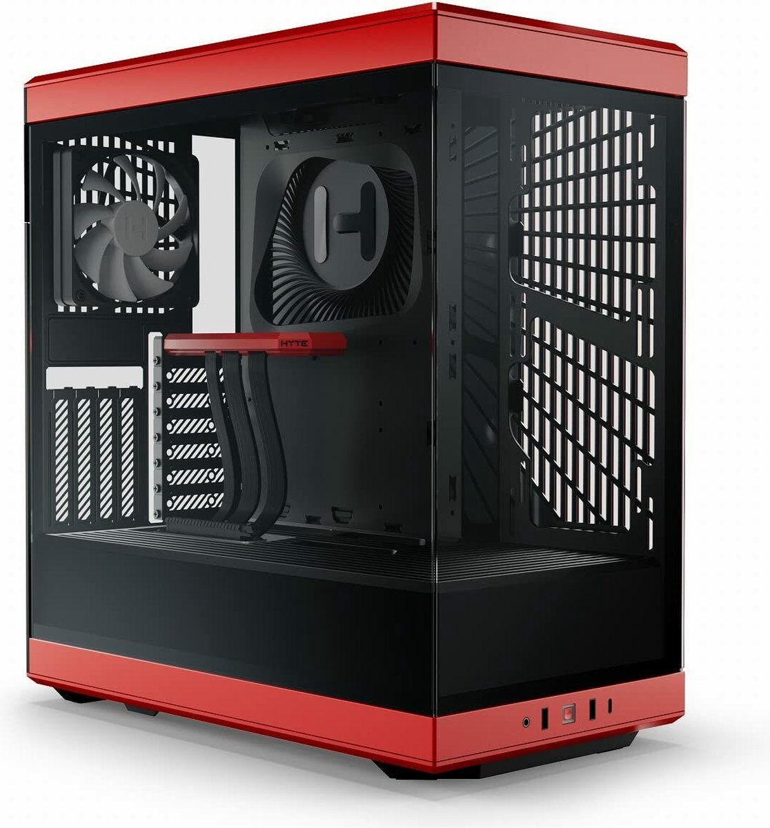 ATX Semi-toren doos Hyte Y40 Zwart Rood