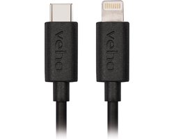 Veho VCL-004-MFI-C-20CM Lightning-kabel 0,2 m Zwart