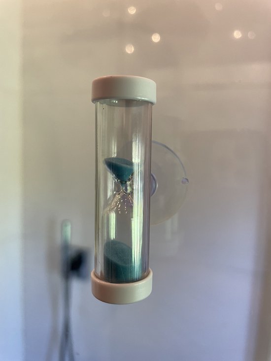 Douche zandloper met zuignap besparen voor In de badkamer