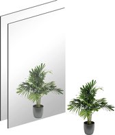 Muurspiegel, zelfklevende, glasspiegel, HD, decoratieve muurspiegel, frameless, grote spiegel, voor gastentoilet, badkamers, kleedkamer, woonkamer, enz. (40 x 30 centimeter)