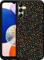 Cazy Hoesje Zwart geschikt voor Samsung Galaxy A14 4G/5G Happy Dots