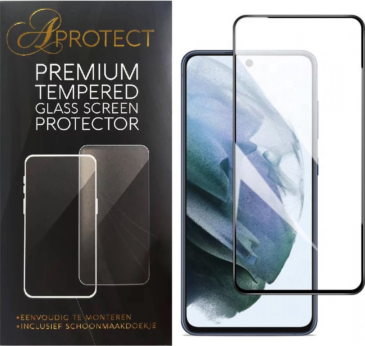 APROTECT® - Screenprotector geschikt voor Samsung Galaxy S21 - Tempered glass - Geschikt voor Samsung Galaxy S21 - Full Cover Screen protector