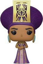 Queen Ramonda Funko Pop! figuur in paarse jurk met gouden versieringen en grote paarse hoofdtooi met gouden accenten.