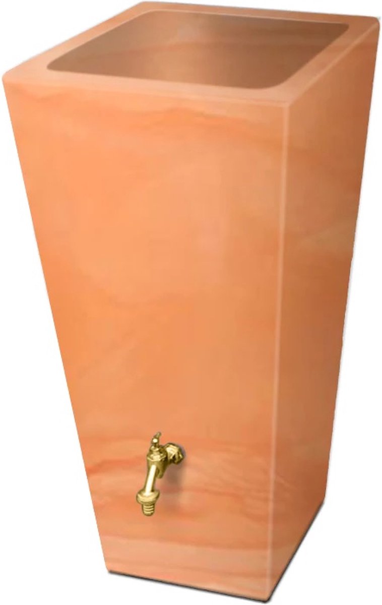 Regenton manhattan gewassen terracotta 200L incl. messing kraantje