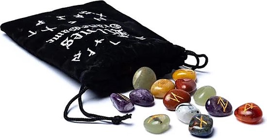 Runes Oracle set 7 chakras dans un sac en velours