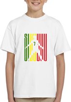 SIUUU Kinder shirt met tekst- Kinder T-Shirt - Wit - Maat 110/116 - T-Shirt leeftijd 5 tot 6 jaar - Grappige teksten - Cadeau - Shirt cadeau - SIUUU -R7 - Ronaldo - verjaardag