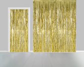 Folie gordijn metallic 2,4 meter x 1 meter goud - VLAMVERTRAGEND - festival themafeest huwelijk gala disco glitter and glamour wanddeco
