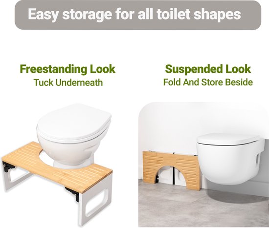 Faltbarer Toilettenhocker Aus Akazienholz – 17,8 Cm Hoch, Klappbar & Rutschfest Für Erwachsene & Kinder