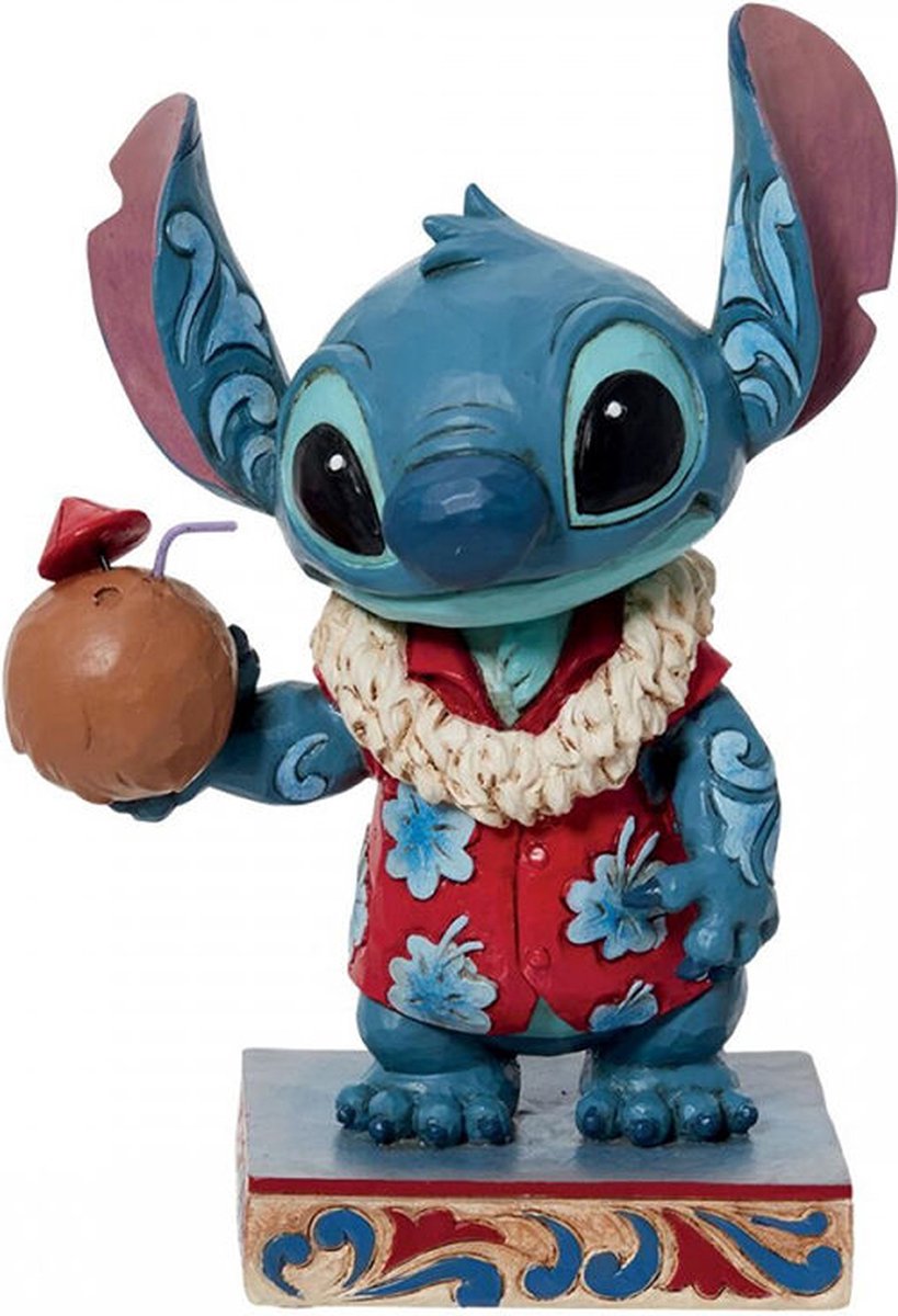 Disney Traditions Jim Shore Stitch and Angel with Mistletoe Resin Statue  15cm