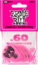 Ernie Ball Plectrums - Everlast - Roze 0.60mm 6 stuks