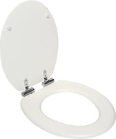 SENSEA - Ovale toiletzitting van MDF - Glanzend wit - Valbeveiliging - PURITY