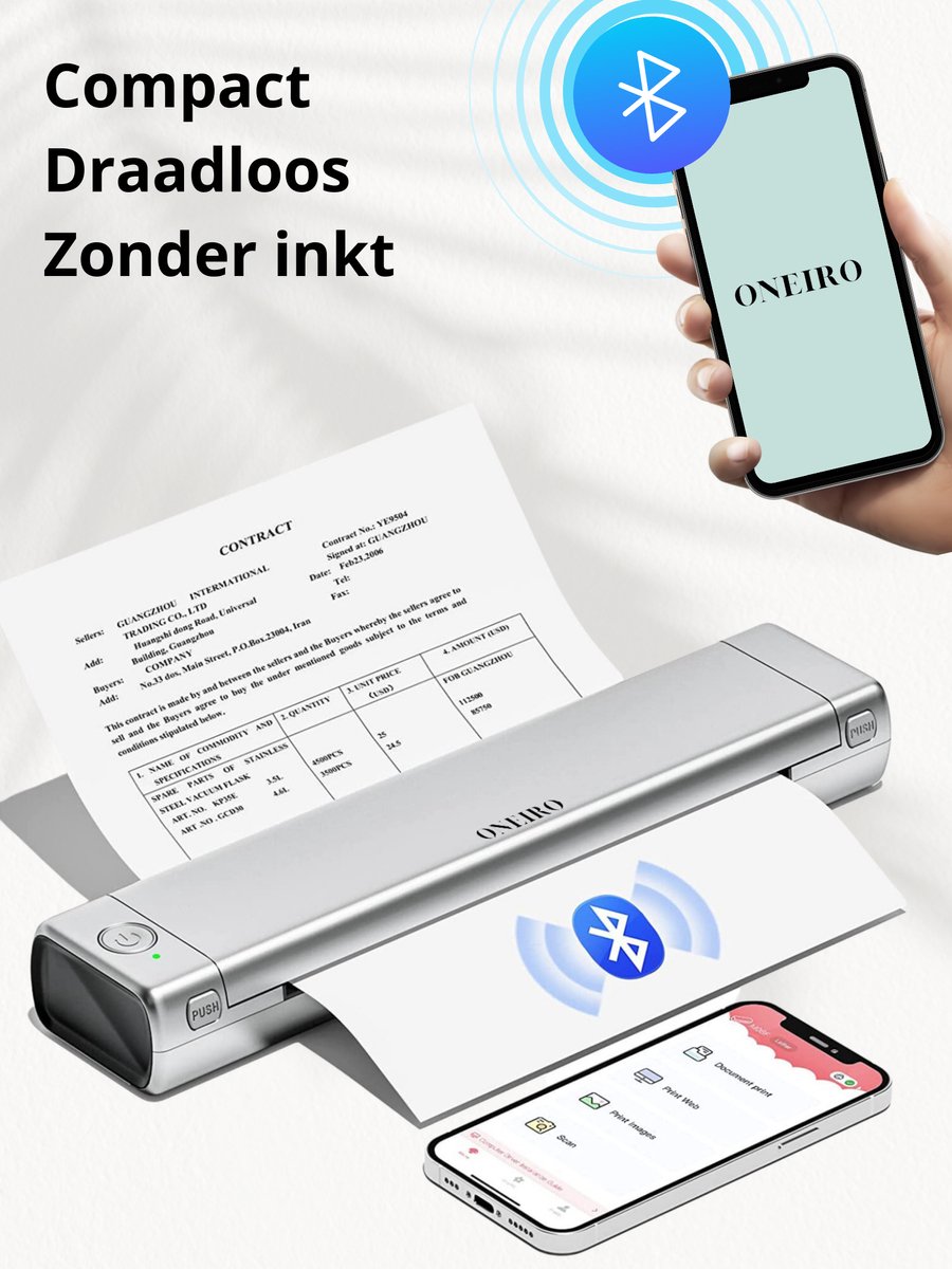 Papier pour imprimante portable Bluetooth ONEIRO PRO O30F - A4 - Imprimante  thermique