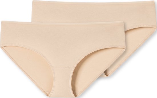 SCHIESSER 95/5 slips (pack de 2) - dames hipster coton bio sable - Taille : 40