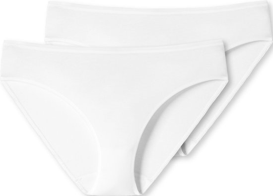 SCHIESSER 95/5 slip (2-pack) - dames tai biologisch katoen wit - Maat: 46