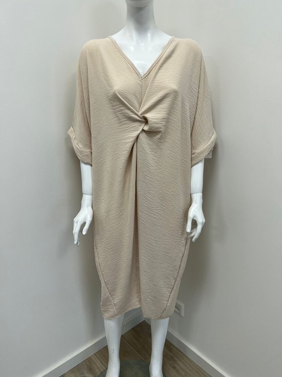 Zeagoo Zomerjurk voor dames, linnen jurk, knielang, casual strandjurk, korte mouwen, hemdjurk, zomerjurk, casual jurk met zakken, Roze, XXL