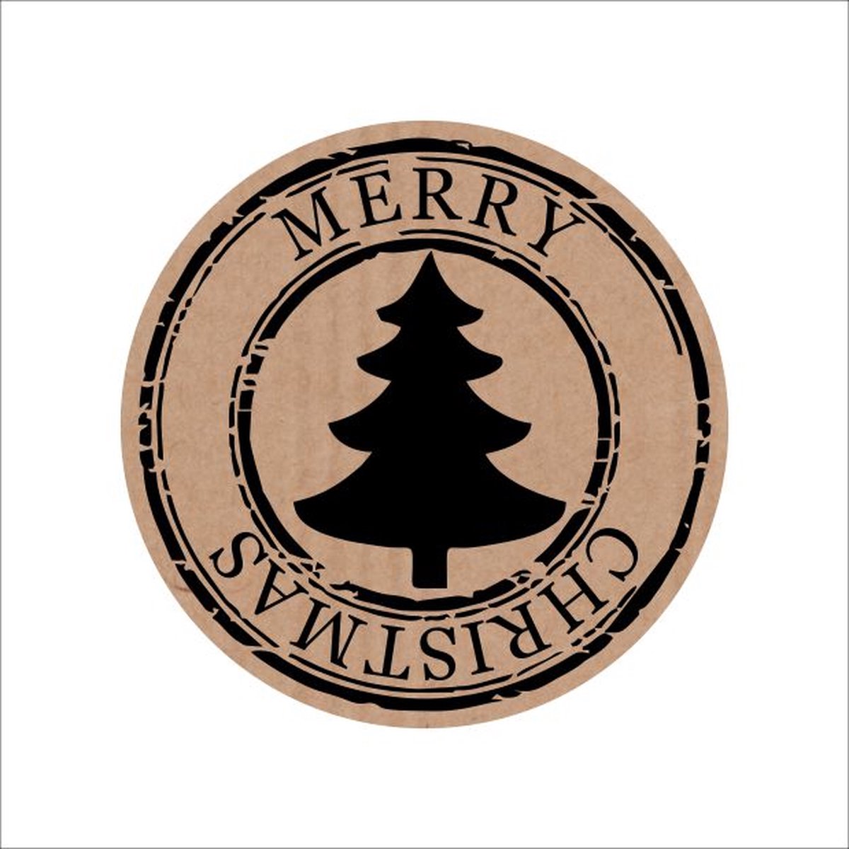 Sluitsticker - Sluitzegel - Kerst Etiketten - Merry Christmas - Kraft - 500 Stuks