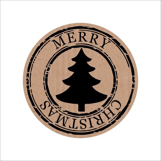 Sluitsticker - Sluitzegel - Kerst Etiketten - Merry Christmas - Kraft - 500 Stuks