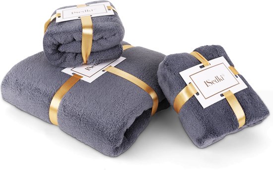 ISedki® Luxe Handdoek Set - Handdoeken - Badhanddoeken - Set met 3 stuks -  Zware... | bol.com