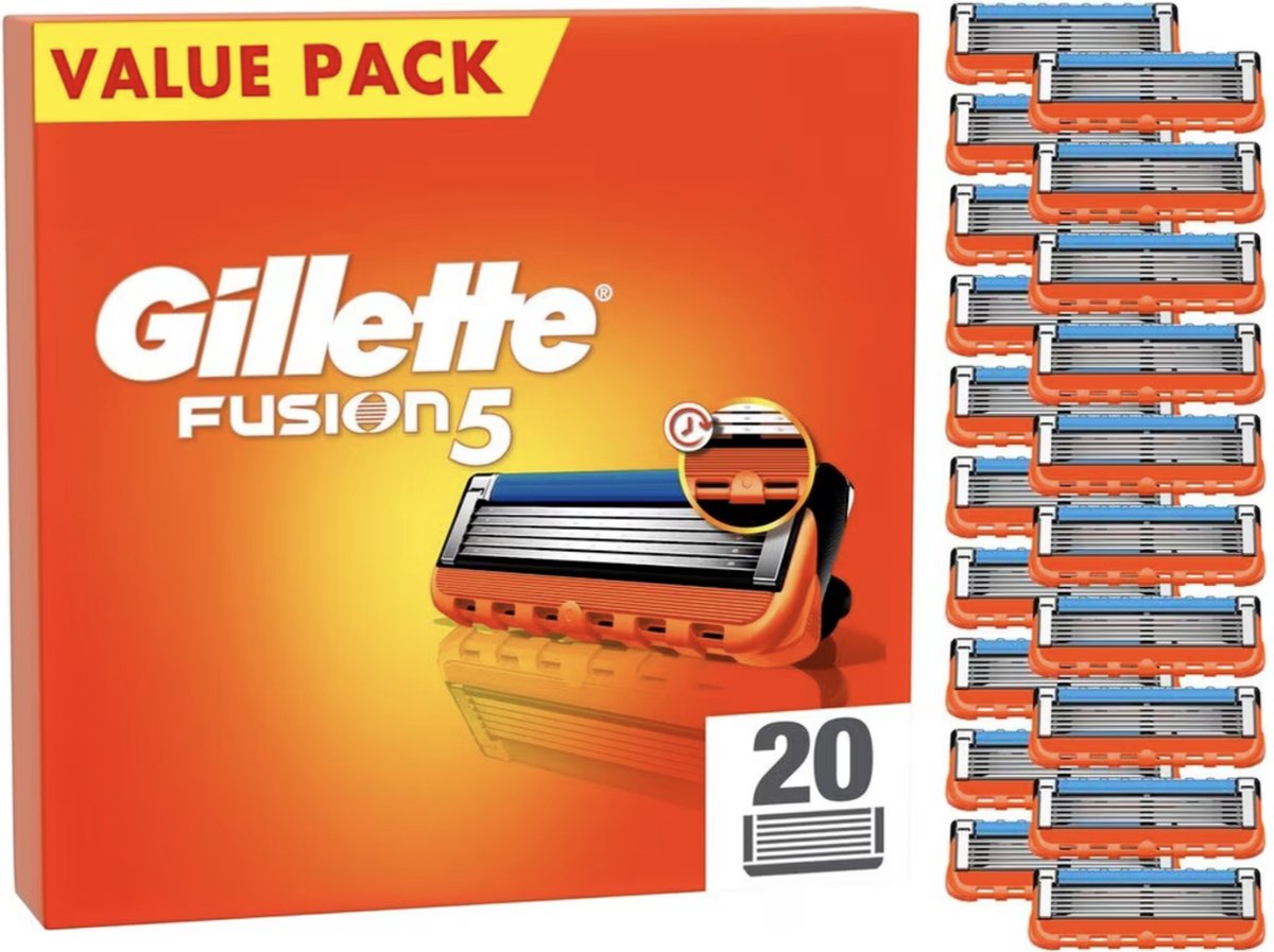 Gillette Fusion 5 Scheermesjes Voordeelpak - 20 stuks - Gillette