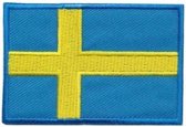 Patch - Strijkembleem - Zweedse vlag - 7 x 4,5cm