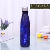 ITAGALA - Luxe RVS Thermosfles / Drinkfles – Thermobeker– BPA Vrij – 500 ml - Waterfles met draaidop – Drinkfles – Dubbele isolatie - Thermosbeker - Drinkfles kinderen - Drinkfles volwassenen - Galaxy Blauw