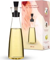 House of Husk Distributeur d'huile en Verres avec bec verseur - 500 ml - Borosilicate - Bouteille d'huile et de vinaigre - Hermétique