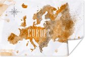 Wanddecoratie - Wereldkaart - Europa - Kleur - 90x60 cm - Poster