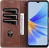 AZNS Oppo A17 Hoesje Wallet Book Case Kunstleer Coffee