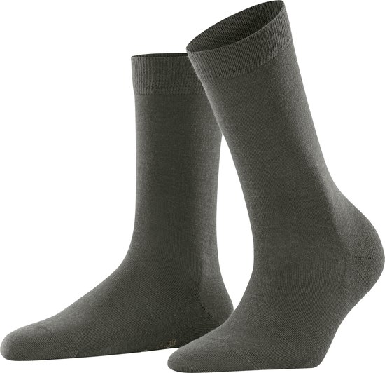 FALKE Softmerino warme ademende merinowol katoen sokken dames groen - Matt 39-40