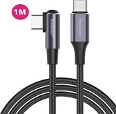 Everytech - USB-C male naar USB-C male kabel (haaks) - 1 Meter