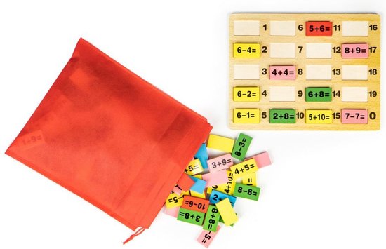 Ecotoys wiskundige blokken domino set - Leerzaam houten bord met gekleurde blokken voor kinderen vanaf 3 jaar - Educatief duurzaam speelgoed van Ecotoys — afbeelding 2