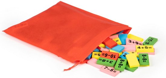 Ecotoys wiskundige blokken domino set - Leerzaam houten bord met gekleurde blokken voor kinderen vanaf 3 jaar - Educatief duurzaam speelgoed van Ecotoys — afbeelding 4