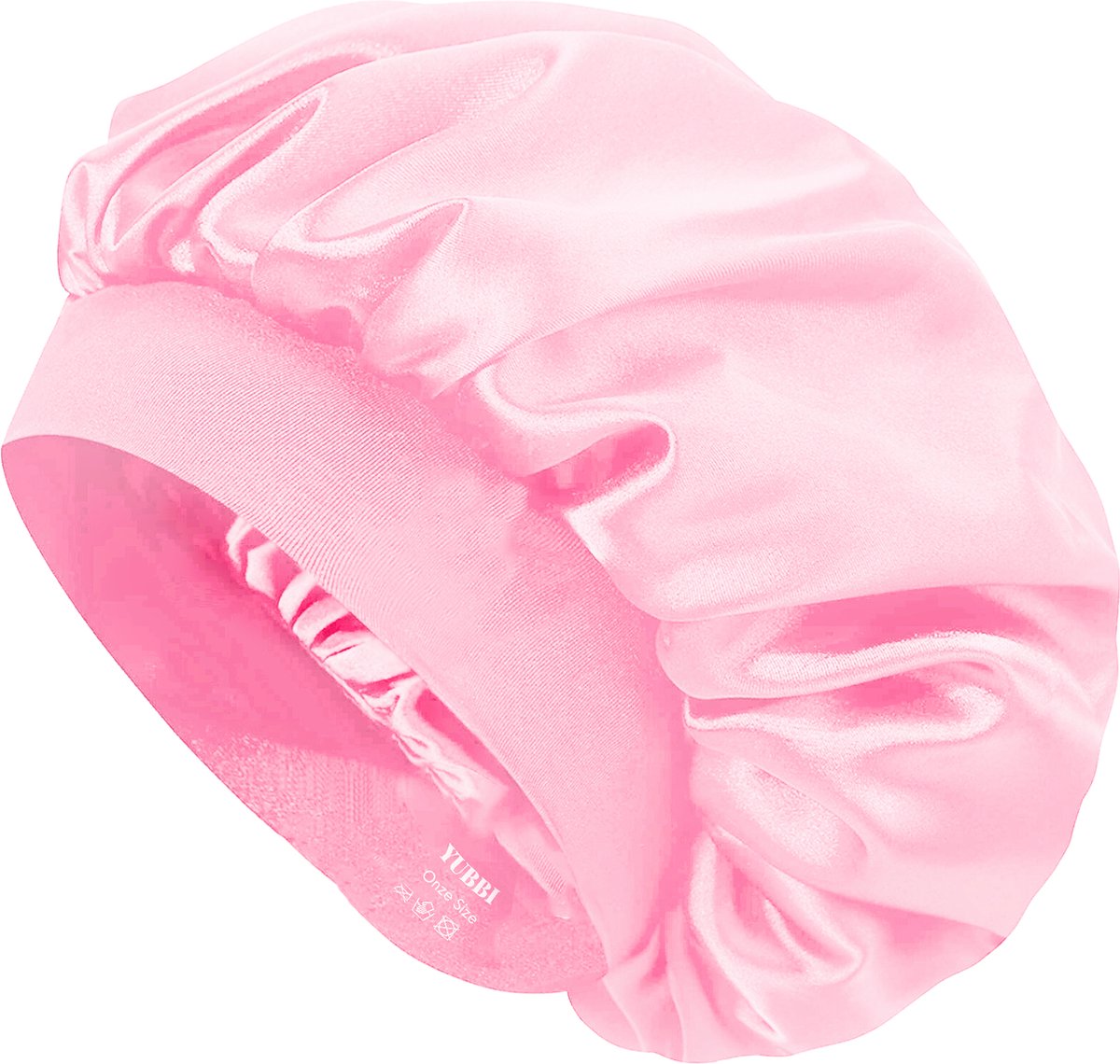 YUBBI™ 1 Stuk Satijnen Bonnet Slaapmuts - Elastische Hoofdband - Nachtmuts - Haarverzorging - Roze
