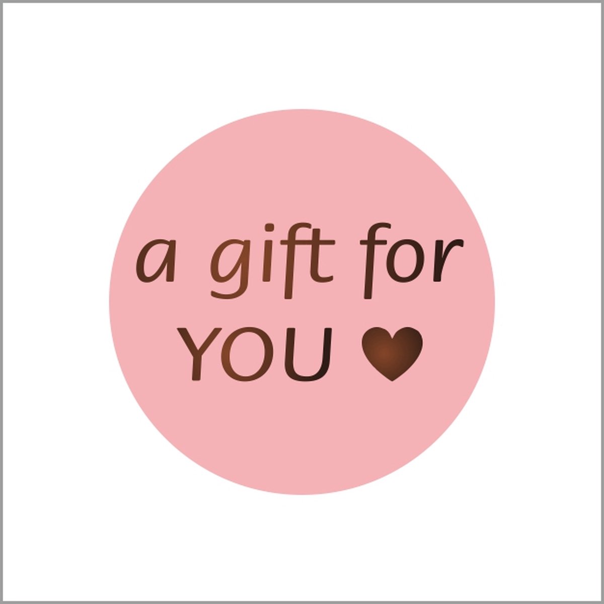 Sticker - "A gift for YOU" - Etiketten - 39mm Rond - Roze/Zwart - 500 Stuks