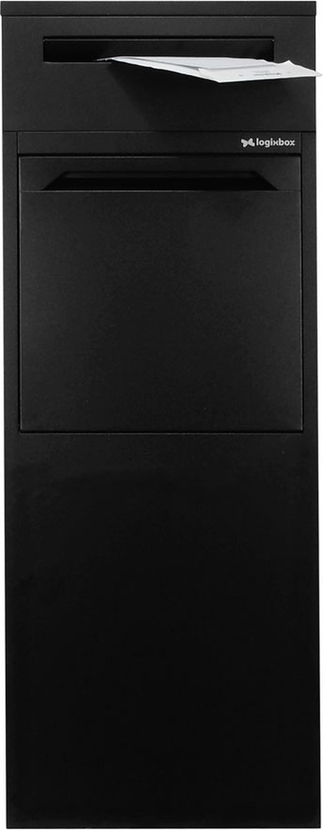 Logixbox Complete Set - Pakketbrievenbus - Frontbox DeLuxe Achteruitname - Postvak - 1.0mm dik staal - Stardust Black